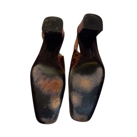 Salvatore Ferragamo C40 8 B Italy Leopard Print Patent Leather Slingback Heels - Picture 5 of 9